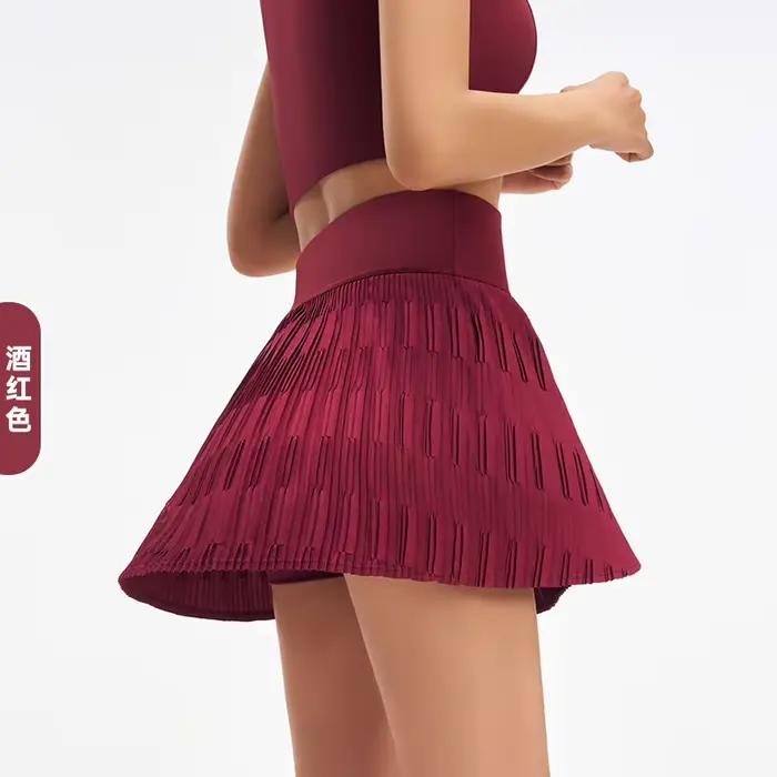 Jupes plissées de tennis pour femmes, taille haute, antidérapantes, double couche, jupes-culottes de
