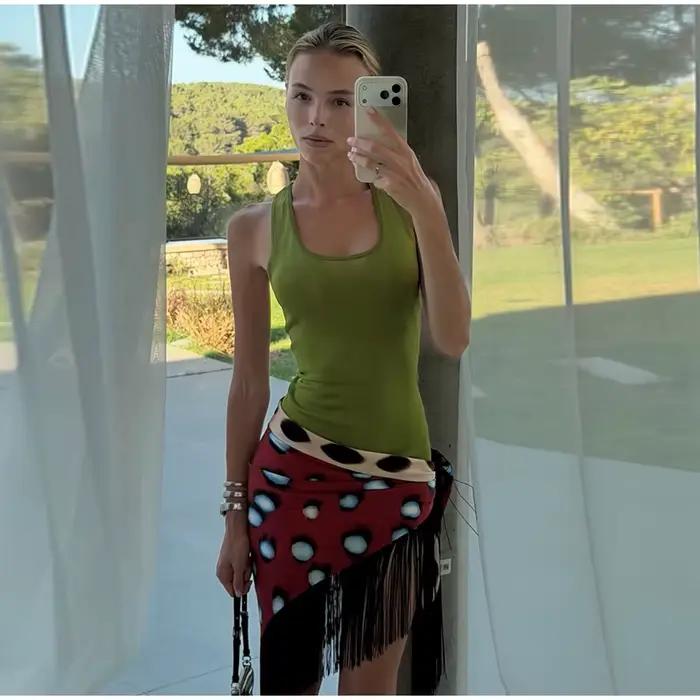 Mini-jupes imprimées à franges pour femme, style chic à lacets, nouvelle collection été 2026, pour l