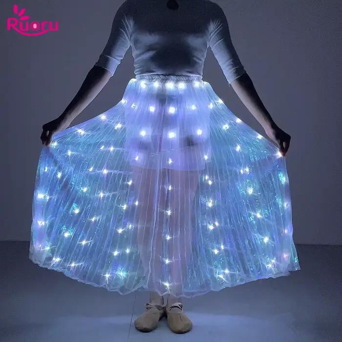 Ruoru jupe Led femmes danse du ventre jupe lumineuse longue Tutu pour filles Festival Rave accessoir