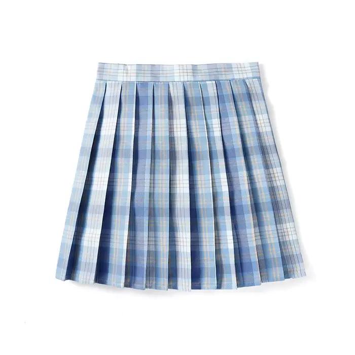 Jupe à carreaux taille haute de sécurité, uniforme scolaire, jupes mi-longues pour femmes, jupes pli