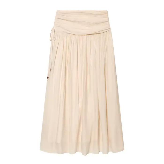 Ensemble Silhouette Large Été 2026 avec Détails Bordés en Bois 1334190 Jupe et 1334196 Ensemble Tenu