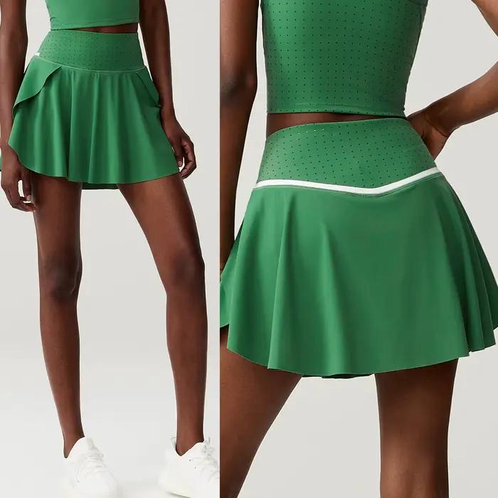 Jupe de Tennis d'été 2 en 1 pour femmes, taille haute, pour course en plein air, respirant, séchage 