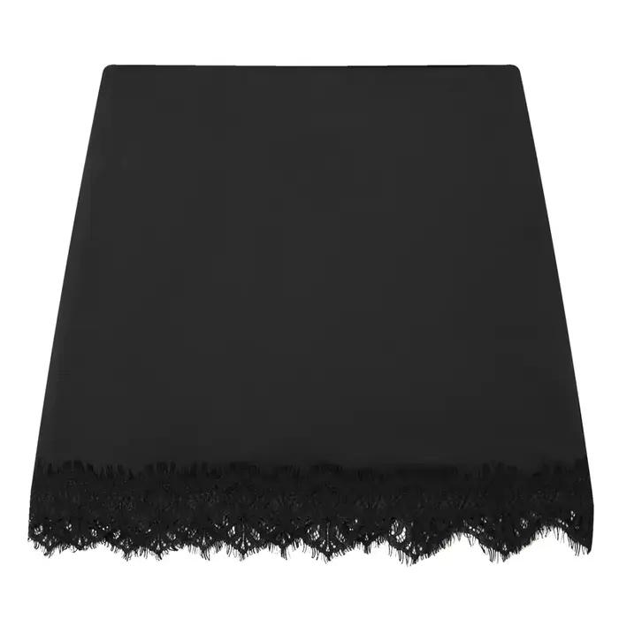 Jupe pour femme avec dentelle, jupe noire taille haute, pantalon-jupe d'été avec fermeture éclair la