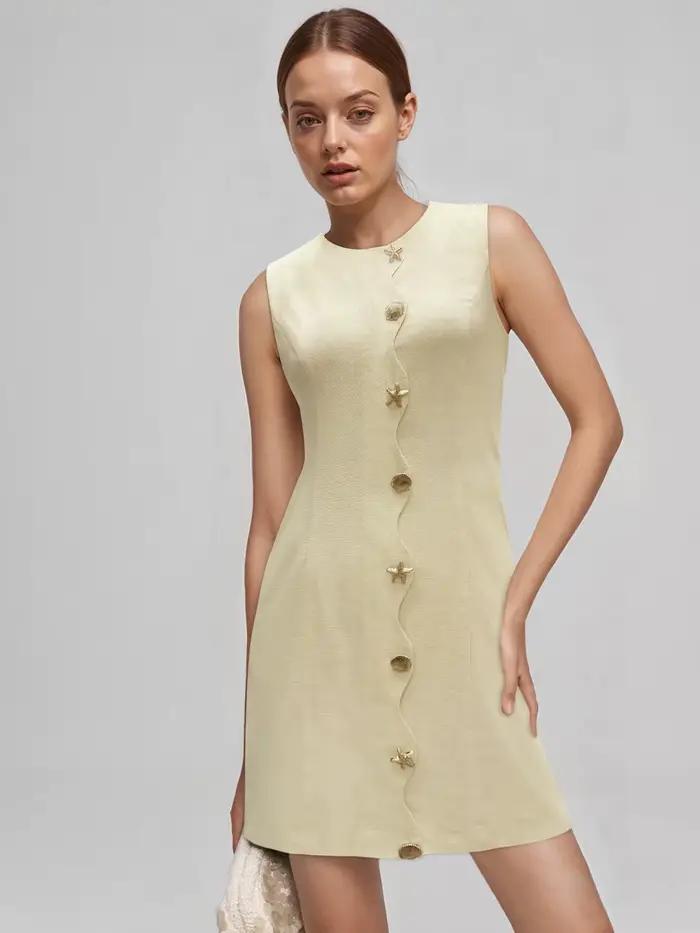 Mini-jupe élégante pour femme, style intellectuel européen et américain, été 2026, coupe ajustée, bo