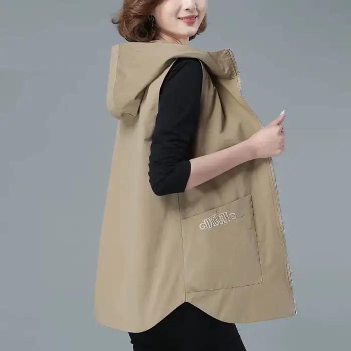 Gilet mi-long pour femme, nouvelle collection printemps 2026, style coréen, sans manches, décontract