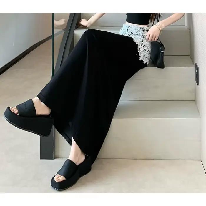 Jupe droite en dentelle tendance pour femme