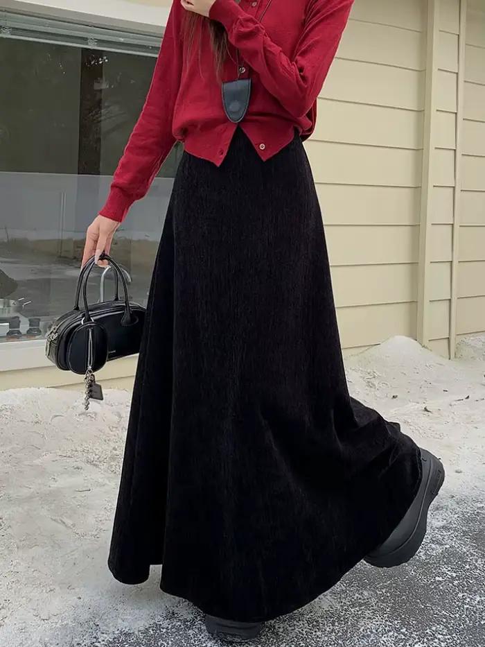 Qiukichon-Jupe sirène longue chic française pour femme