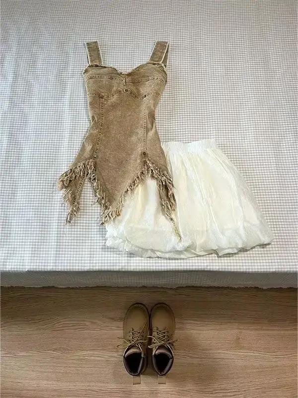 Jupe courte en denim pour filles