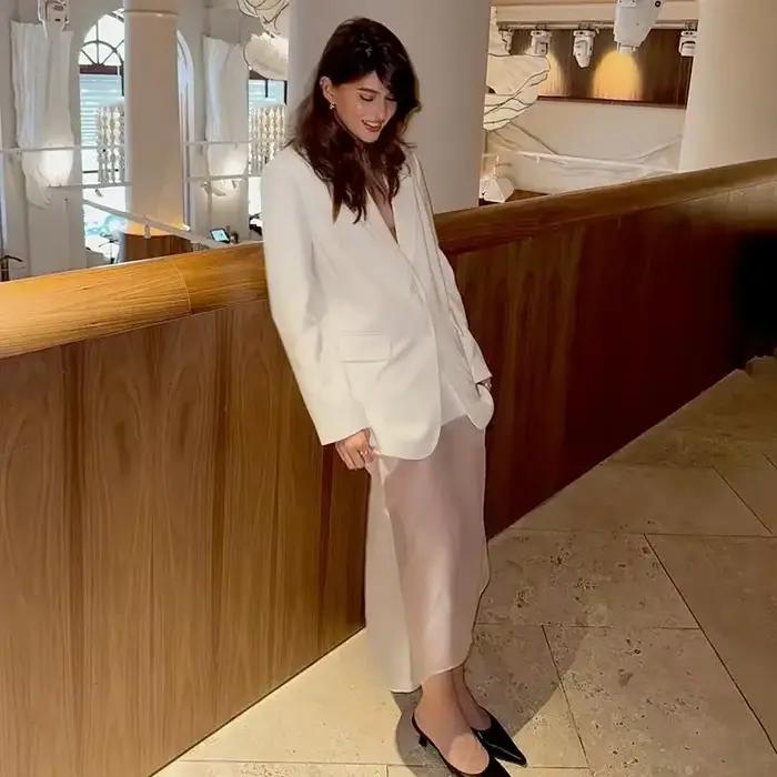 Femmes transparent taille haute jupe été décontracté Sexy longue
