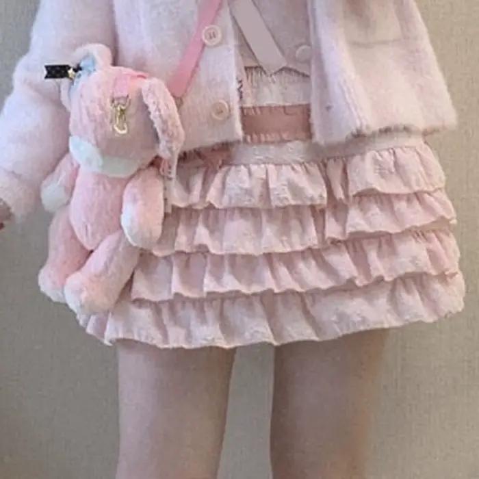 Gaono Lolita gâteau Mini jupes femmes japonais a-ligne taille haute jupe plissée Girly Kawaii amour Y2k