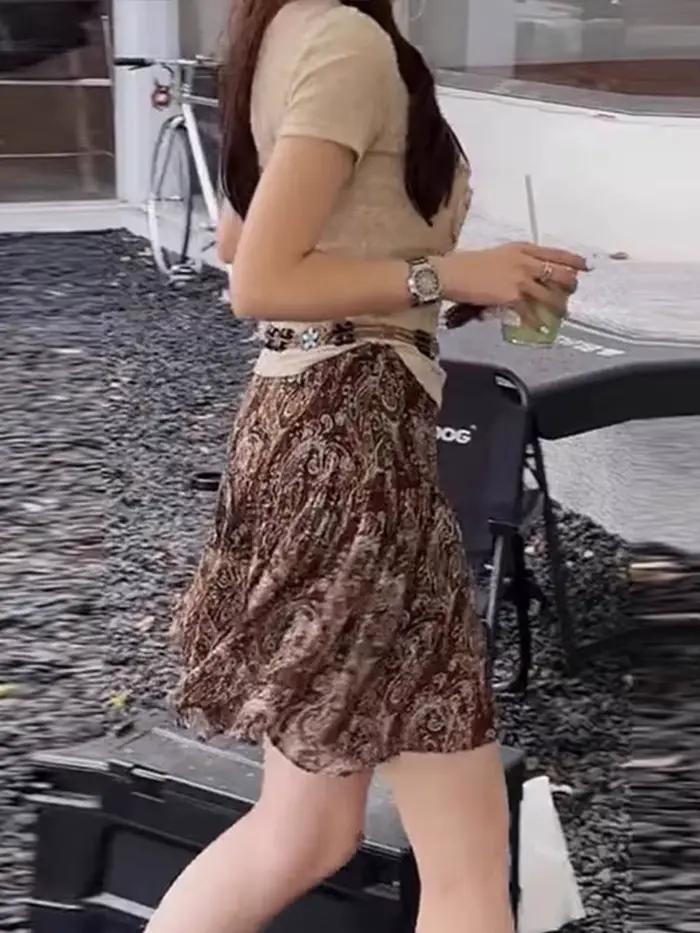 Charmante imprimé mince femmes jupe longue taille haute hanche paquet longueur au sol grandes jupes bohème à la mode dame Streetwear nouveau