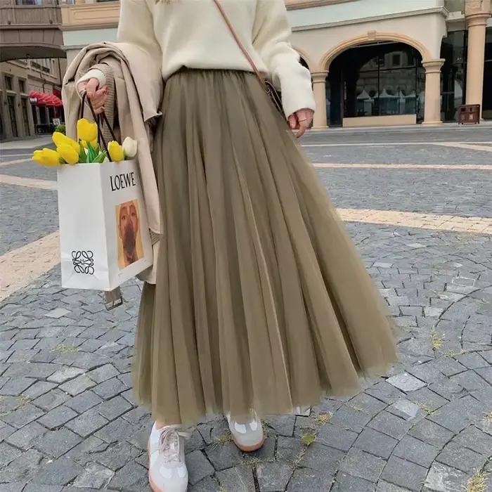 Jupe tulle coréenne aux multiples couleurs décontractée et élégante pour femmes printemps été occasions spéciales