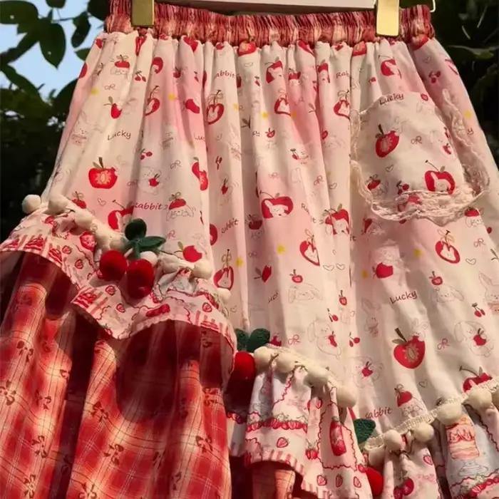 Jupe mi-longue à volants superposés pour femme