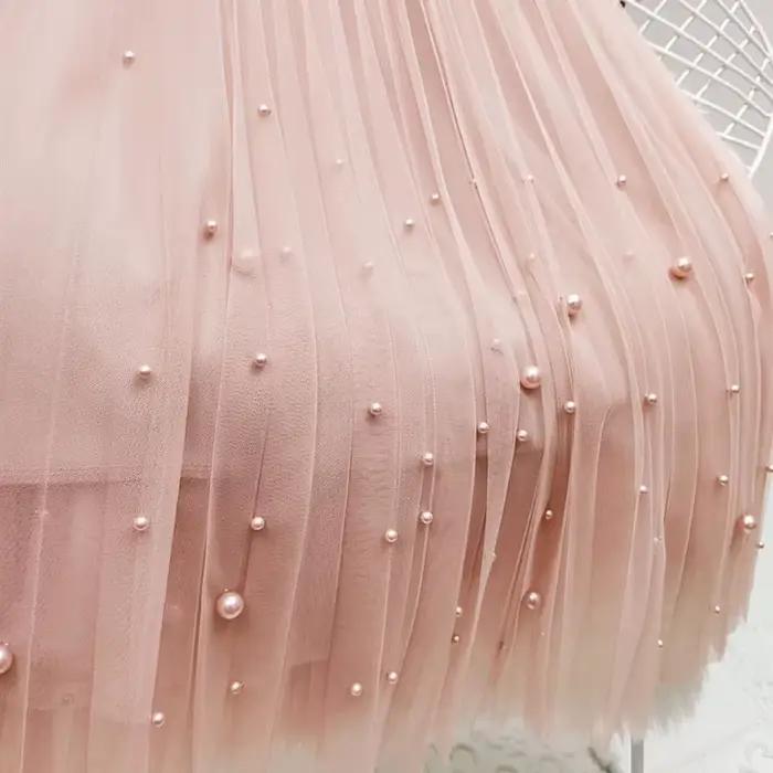 Jupe Midi Plissée en Maille pour Femme