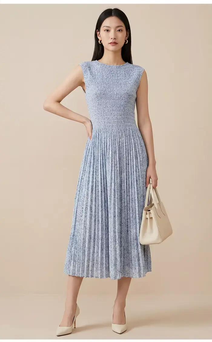 Jupe midi Miyake à pois