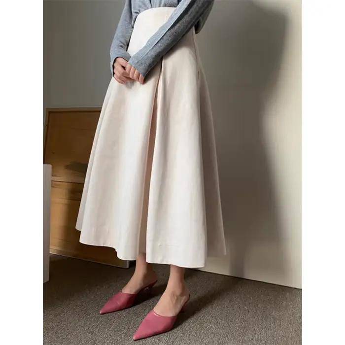 Hepburn-Jupe plissée taille haute pour femme