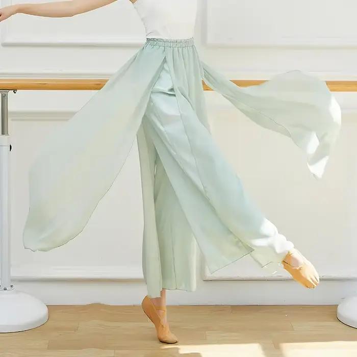 Pantalon en Mousseline de Soie Satin pour Femmes Taille Haut, Confortable, Élégant, Doux, Ample, Moderne, Danse, Yoga, Occasions Spéciales