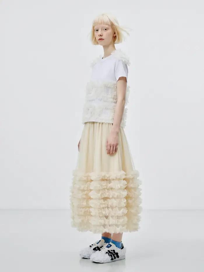 Jupe en maille blanche pour femmes