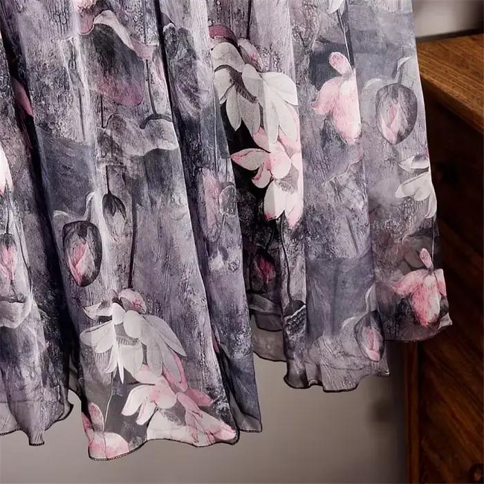 Jupe longue en mousseline de soie pour femmes