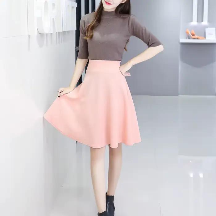 Jupe Plissée Moelleuse Femme Polyester Elastique Haute Taille Décontractée Pour Parties Fêtes Carnaval Soirées