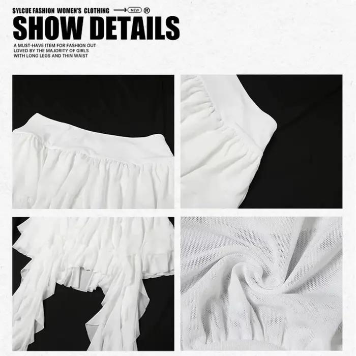 Jupe-short asymétrique bohème taille haute pour femme