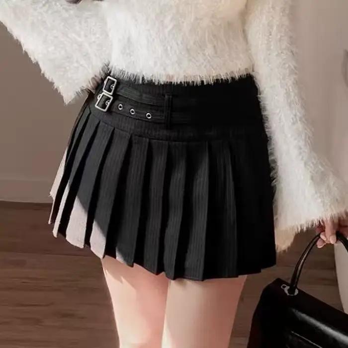 Mini-jupe rayée preppy pour femme