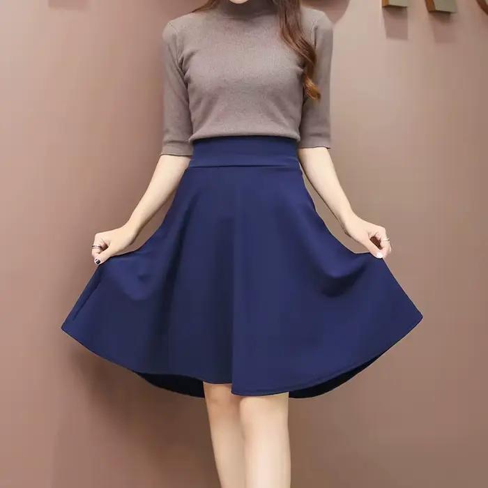 Jupe Plissée Moelleuse Femme Polyester Elastique Haute Taille Décontractée Pour Parties Fêtes Carnaval Soirées