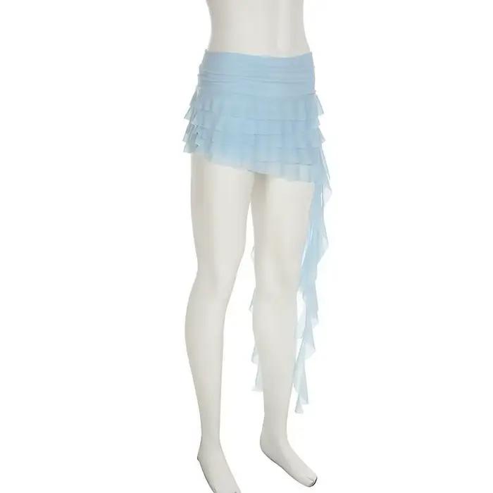 Mini jupe taille haute en maille pour femmes