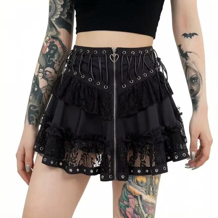 Jupe Courte Femme 2026 Style Punk Vintage Taille Haute