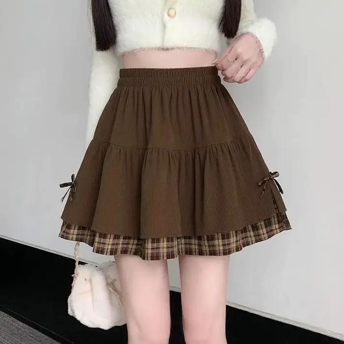 Jupe-short plissée noire pour femme