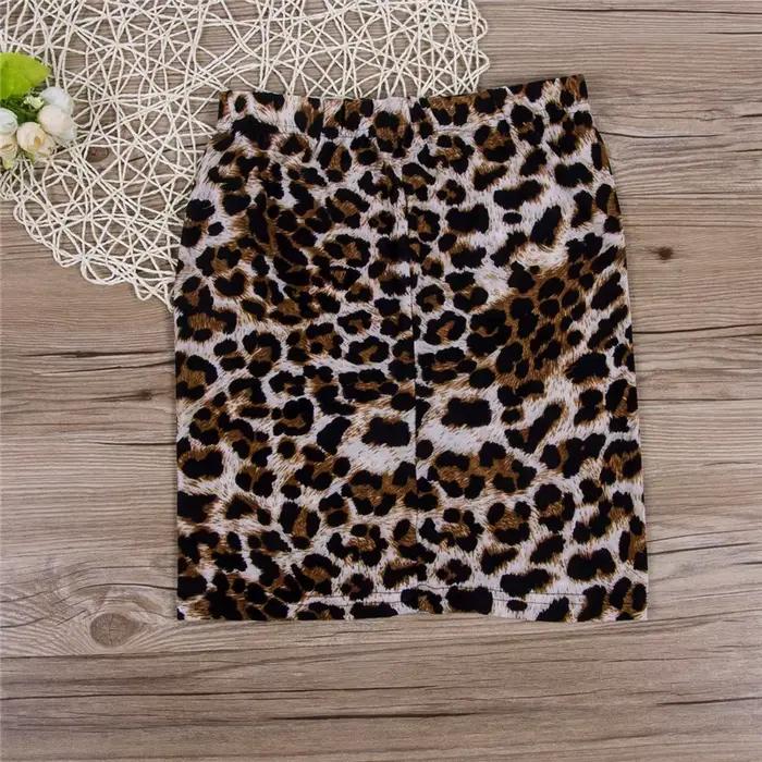 Mode femmes imprimé léopard taille haute Mini jupe Sexy crayon moulante Pack hanche