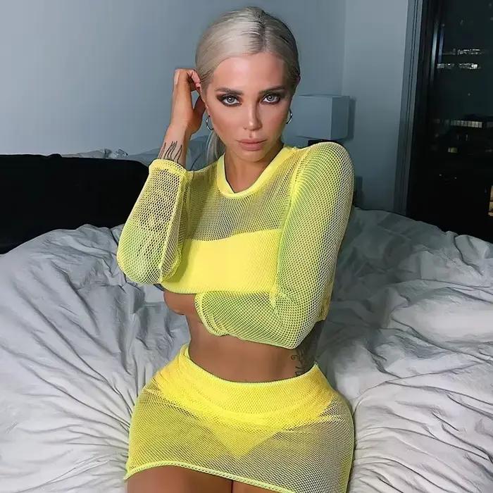 Ensemble haut court et jupe pour femme
