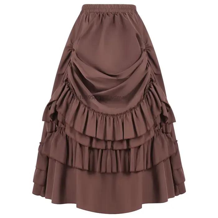 Jupe courte plissée style gothique victorien rétro rock pour femme costumes de cosplay et soirées d'horreur