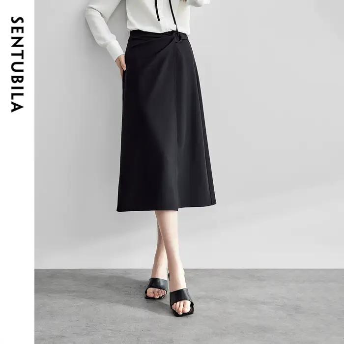 Jupes portefeuille élégantes SENTUBILA pour femmes – Collection Printemps-Automne 2026 – Tenue de bureau chic