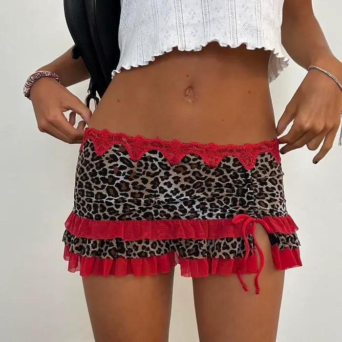 Mini jupe en dentelle dégradée pour femmes