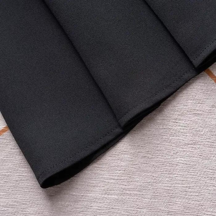 ZUZK femmes solide OL jupes nouveau printemps automne élastique taille haute femme élégante a-ligne mi-longue jupe noire Saia Preta