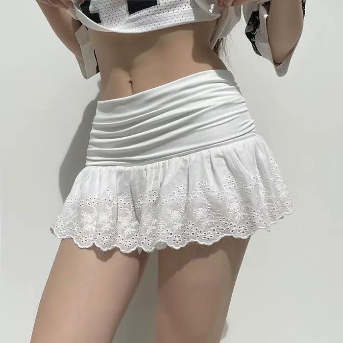Jupe courte en Patchwork blanc pour femmes