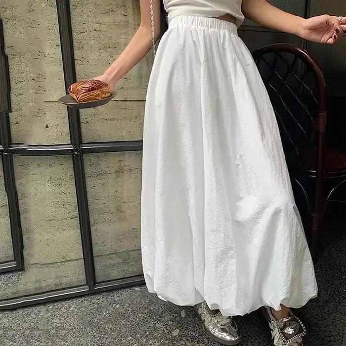 Nouvelle jupe moelleuse BIYABY pour femmes, haute taille, longue, streetwear, couleur unie, style décontracté, polyester, occassions quotidiennes