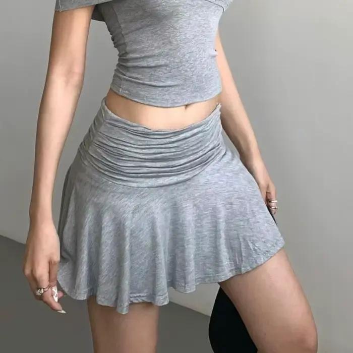 Jupe trapèze plissée pour femme