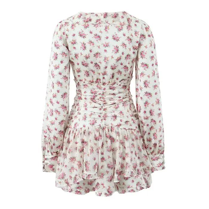 Jupe à volants florale française pour femme
