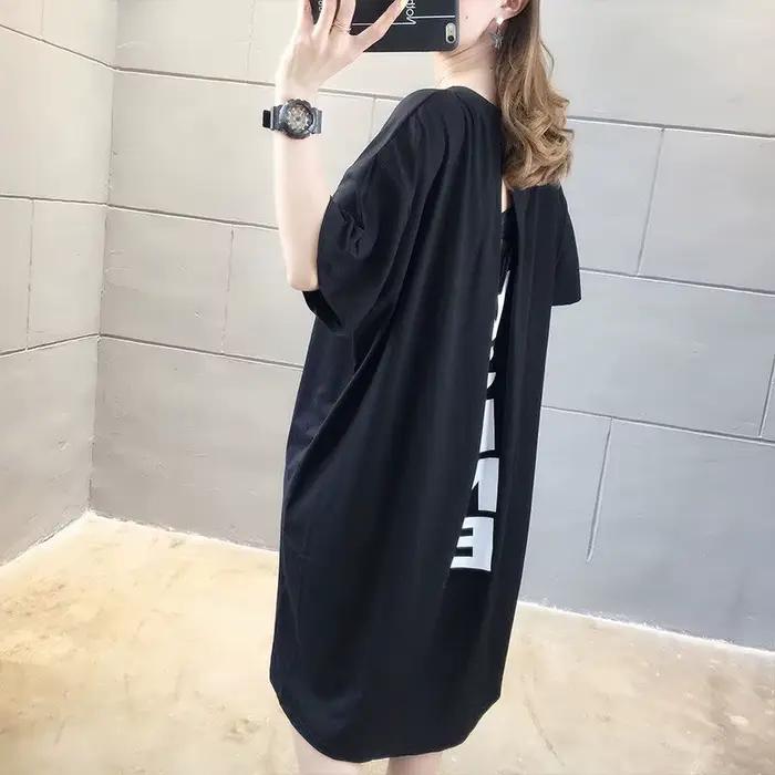 Robe longue droite à col rond pour femmes