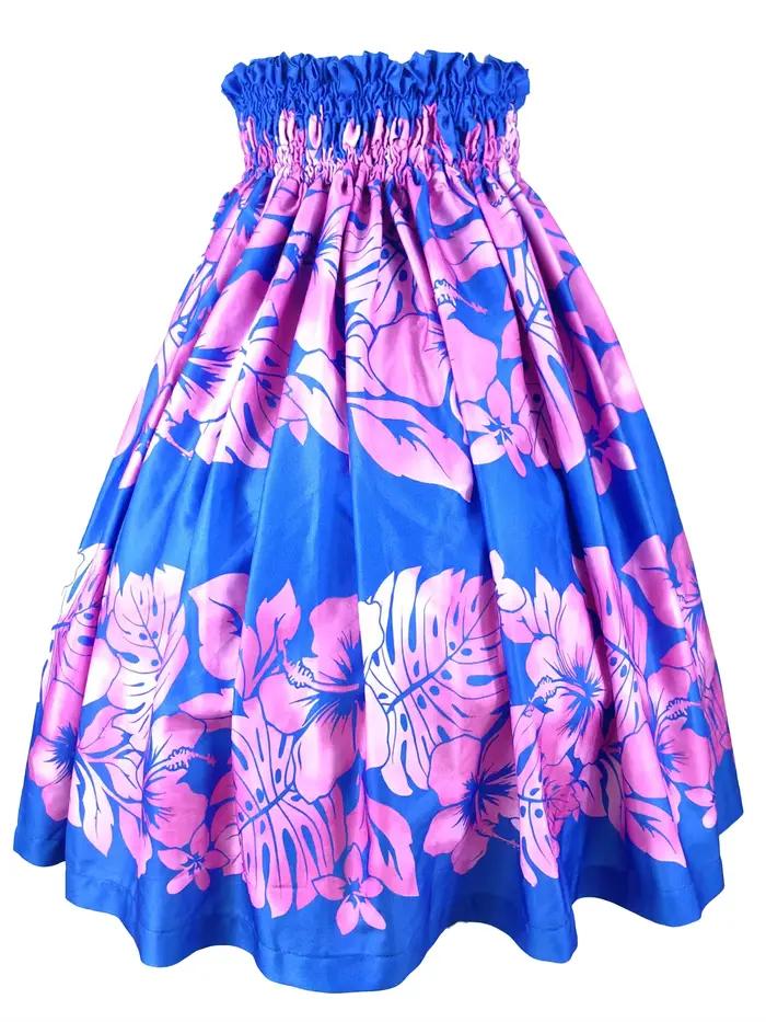 Jupe hawaïenne Hula Dance Pa'u imprimée Floral pour femmes, tenue festive et de performance, idéale pour les cérémonies de diplôme et événements familiaux