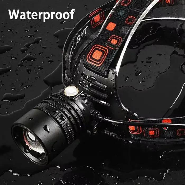 Lampe frontale LED puissante en alliage d'aluminium, haute luminosité, Rechargeable, pour Camping, recherche, chasse, pêche