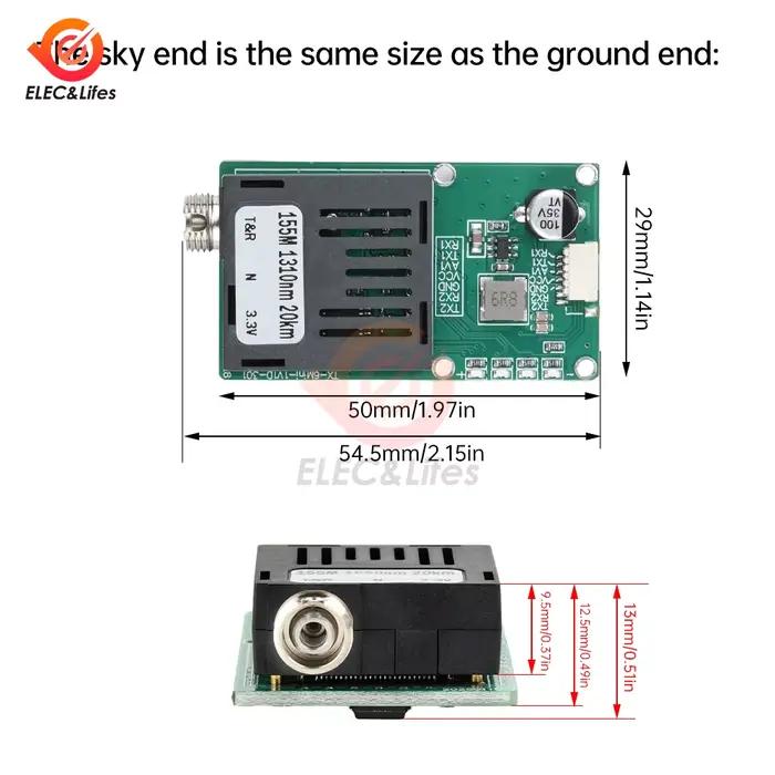 Module émetteur-récepteur optique TTL, 20KM 40KM 60KM, Communication à Fiber optique DC 5.5-26V pour Drones, Transmission de Signal longue Distance