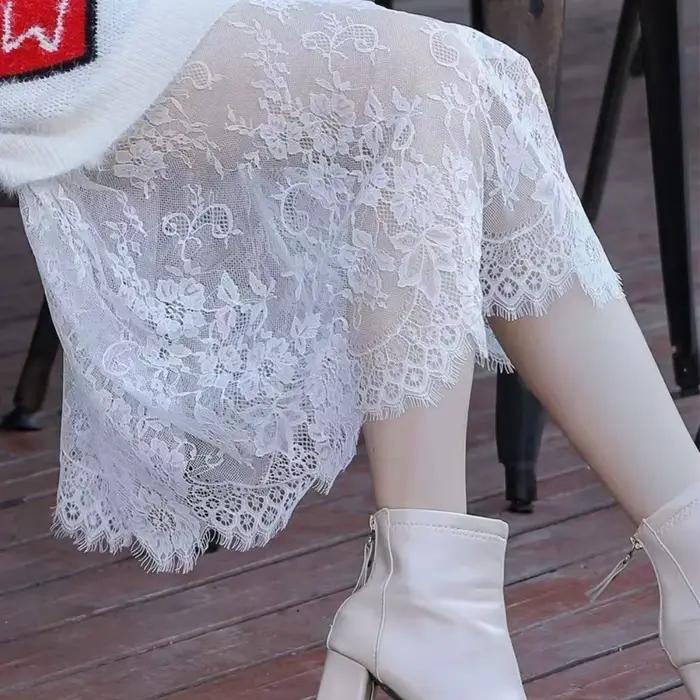 Jupe en dentelle transparente sexy et élégante
