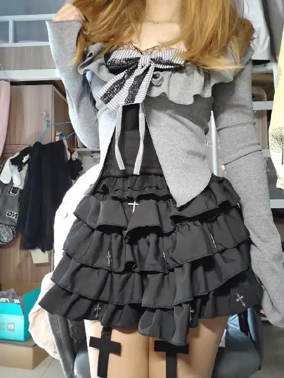 Jupe Punk croix femme vêtements robe courte Goth années 90 Y2K Kawaii Vintage japon Harajuku