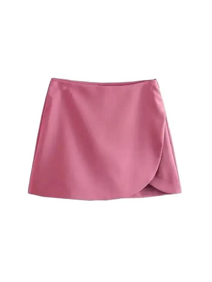 Femmes mode paréo Style Shorts jupes Vintage taille haute côté fermeture éclair femme jupe Mujer