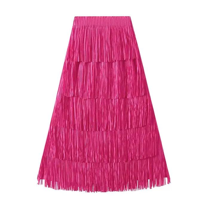 Jupe plissée de luxe multicolore pour femmes