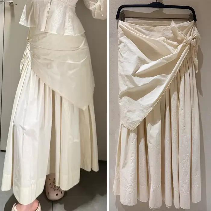 Jupe Femme 2026 Nouvelle Collection Printemps-Été Beige Écharpe Moelleuse