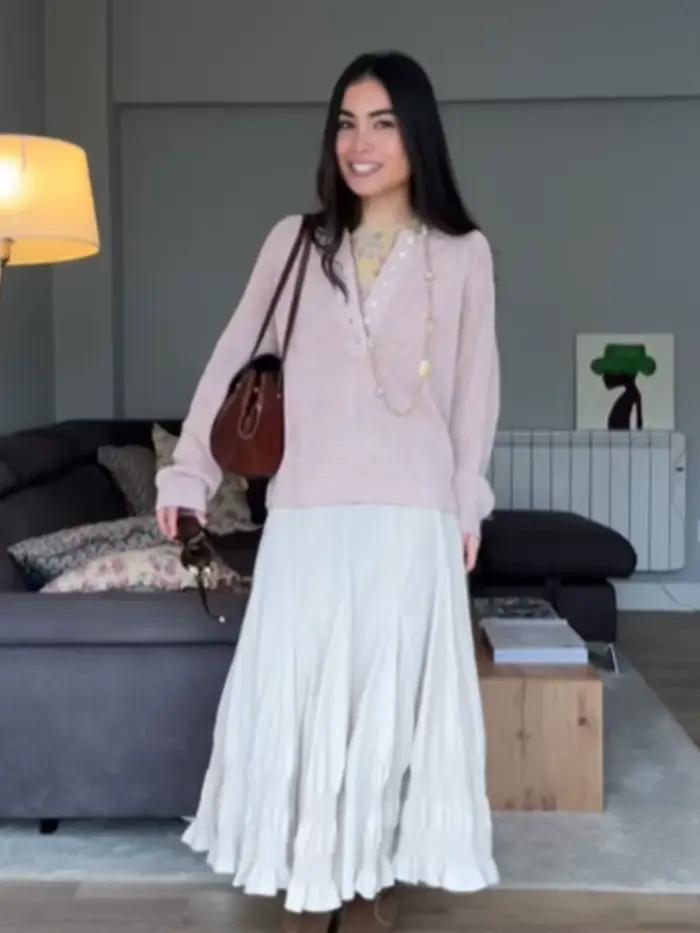 Jupe mi-longue polyvalente pour femme HH